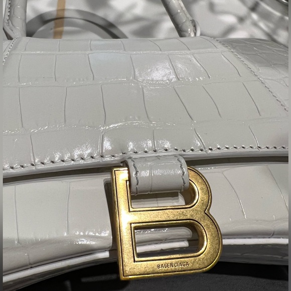 Balenciaga Hourglass Small Croc-Embossed Top-Handle Bag - Picture 8 of 11